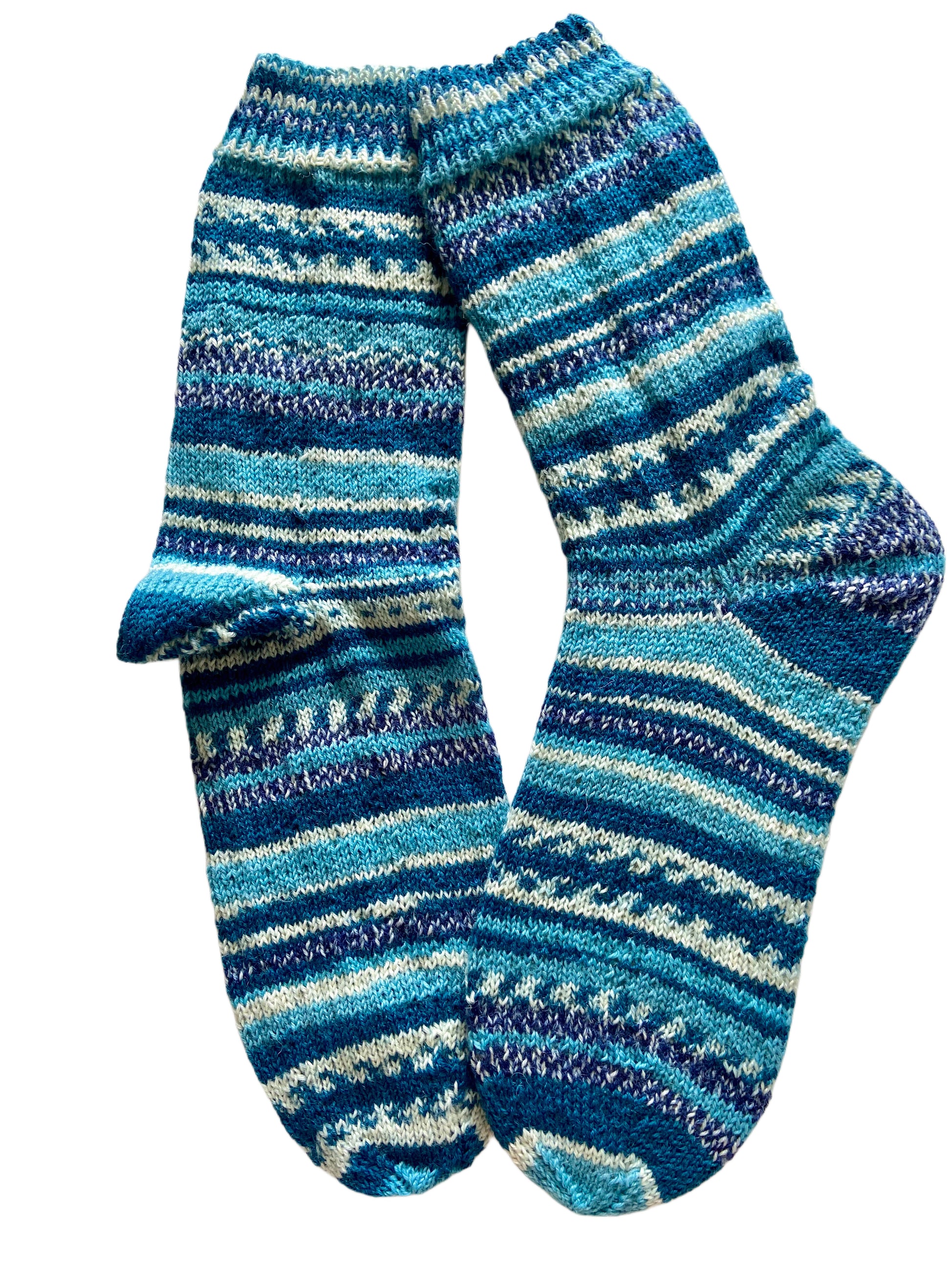 Handgestrickte Socken, Gr. 44/45