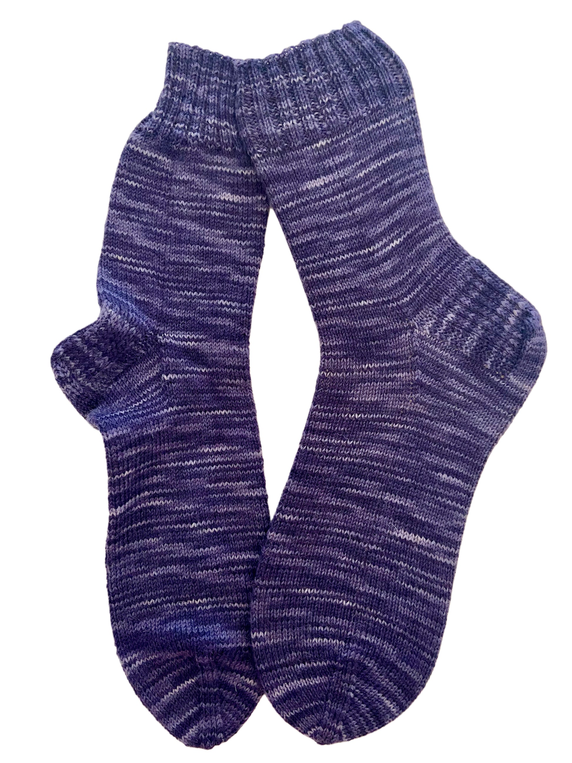 Handgestrickte Socken, Gr. 45/46, Blau
