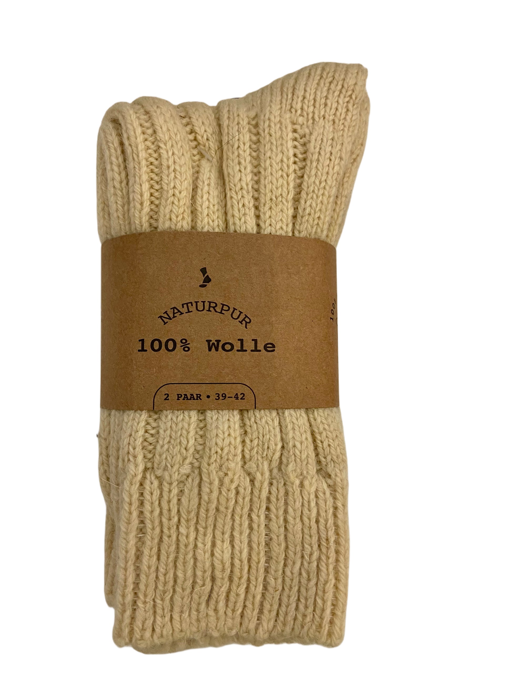 Herrensocke "Natur pur", 100% Wolle, 2er Pack