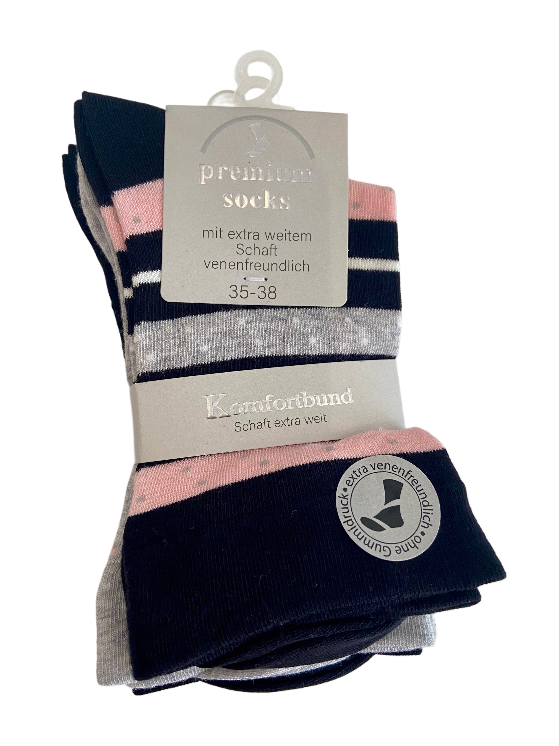 Gesundheitssocke, ohne Gummi, 3er Pack