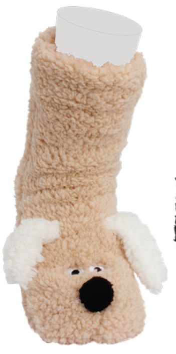 Hüttensocken Extra-Flauschig mit ABS, Tiergesichter