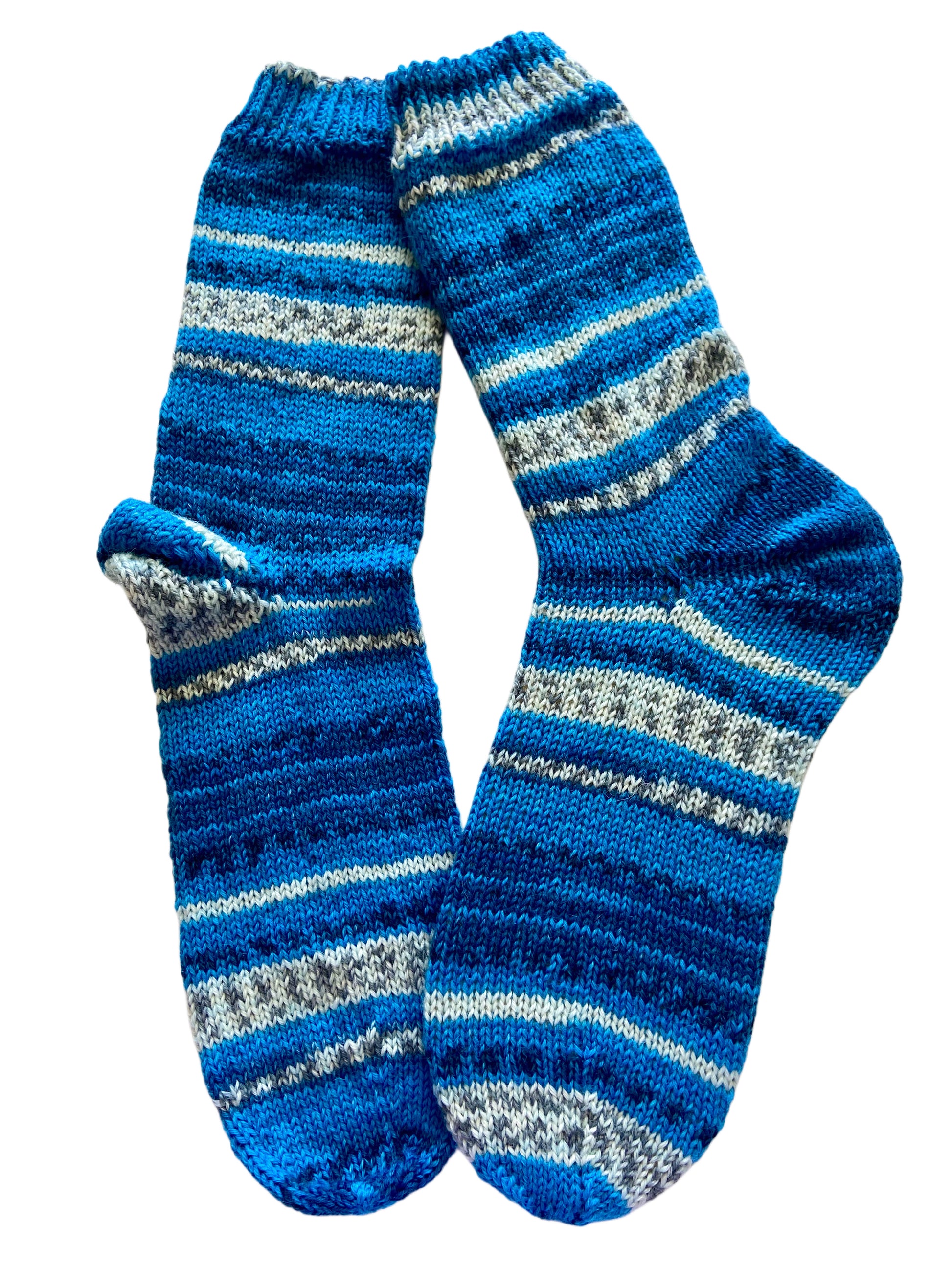 Handgestrickte Socken, Gr. 47/48, 6-fach