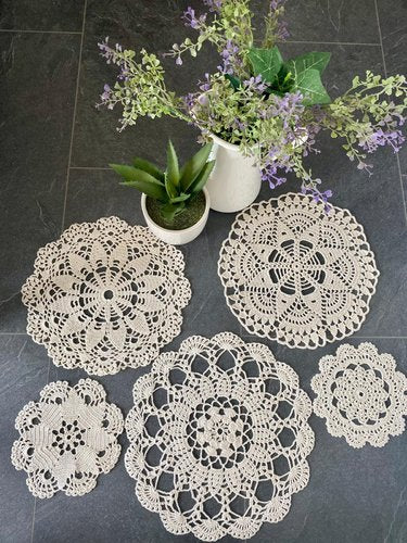 Deckchen, gehäkelt, HANDARBEIT, Weiß