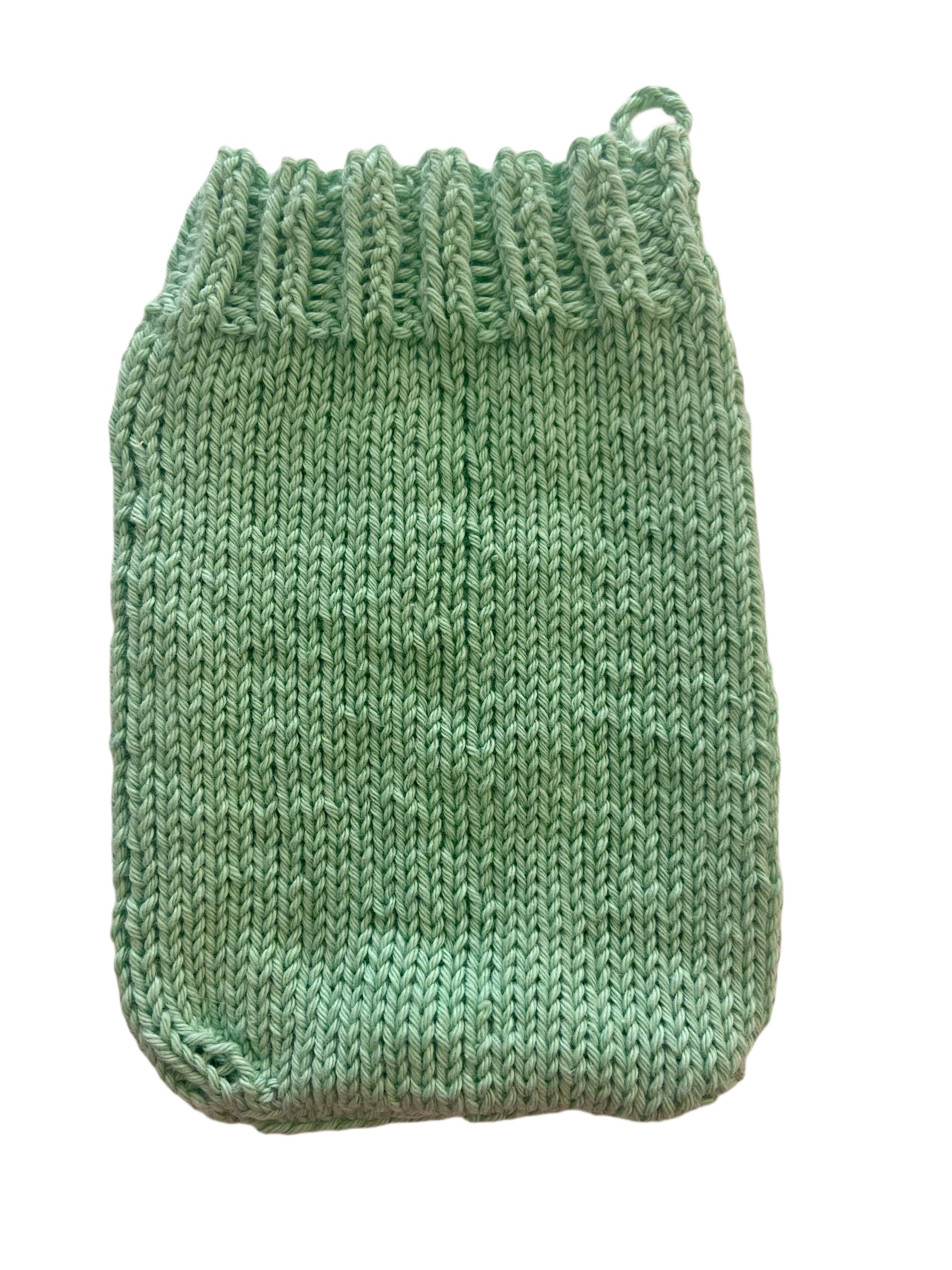 Waschhandschuh, gestrickt, HANDARBEIT