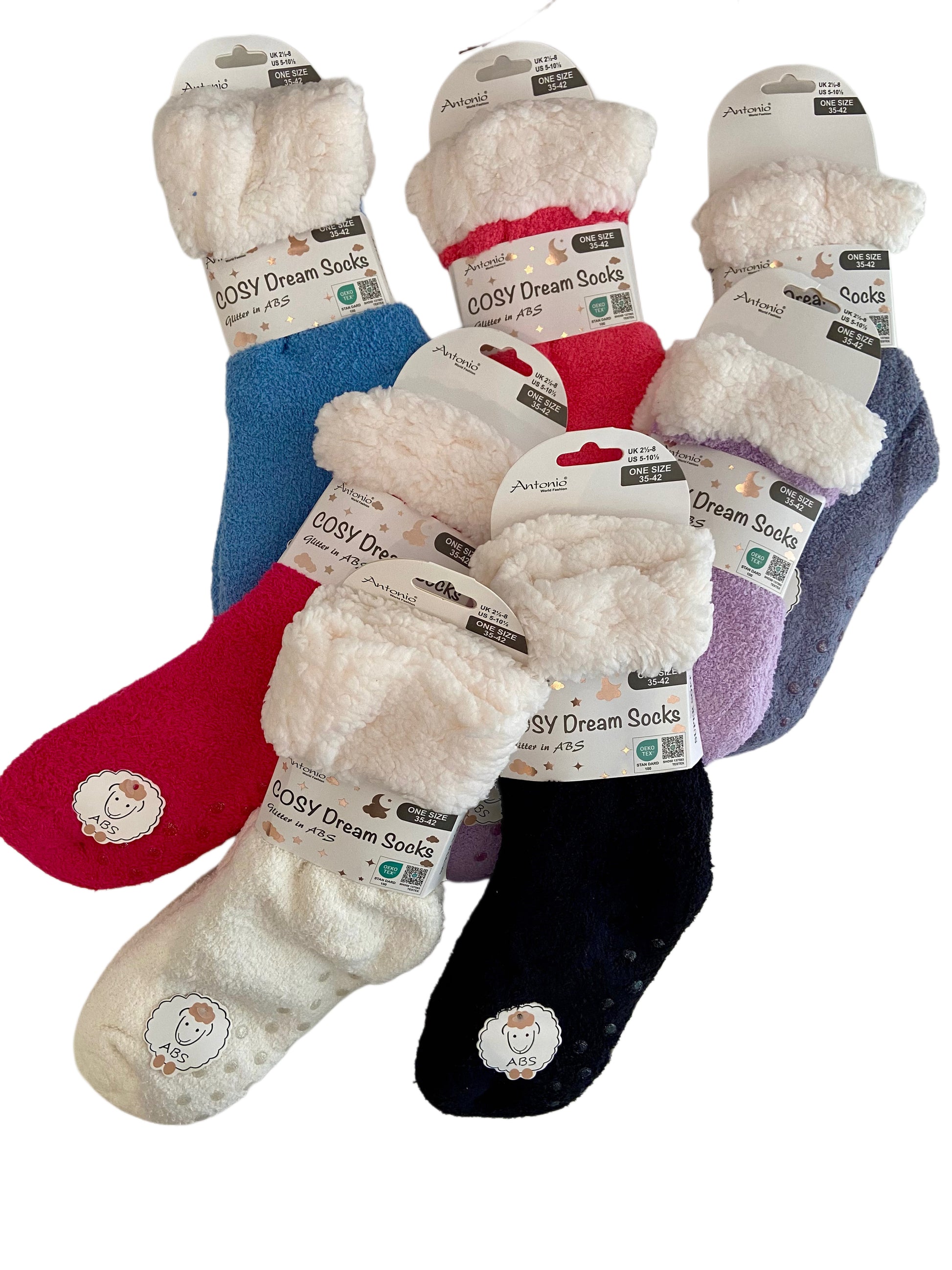 Kuschelsocken Extra-Flauschig mit ABS, ONE SIZE Damen, Glitter im ABS