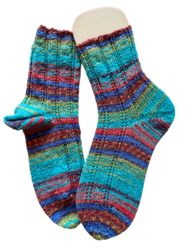 Handgestrickte Socken, Gr. 42/43