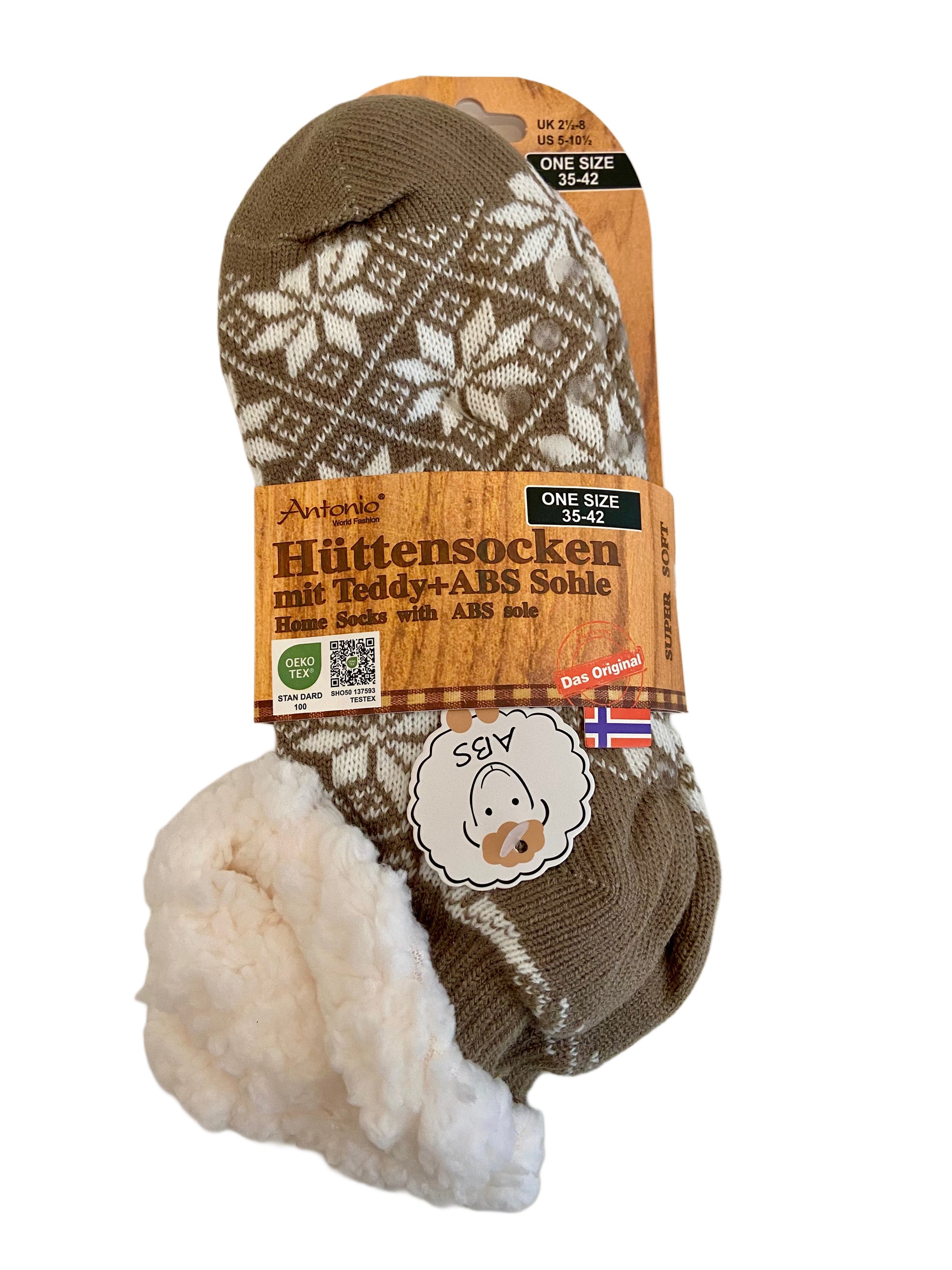 Hüttensocken Kurz, Extra-Flauschig mit ABS, ONE SIZE Damen