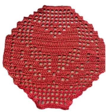 Deckchen "Tulpe", gehäkelt, HANDARBEIT