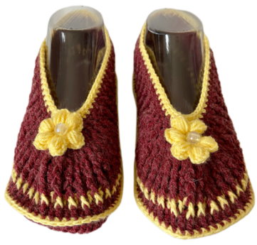 Hausschuhe, Puschen, Sofaschuhe, Bettschuhe, Handarbeit, Gr. 38/39
