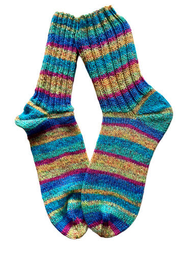 Handgestrickte Socken, Gr. 45/46, 6-fach