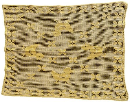 Mitteldecke "Entchen", gehäkelt, HANDARBEIT