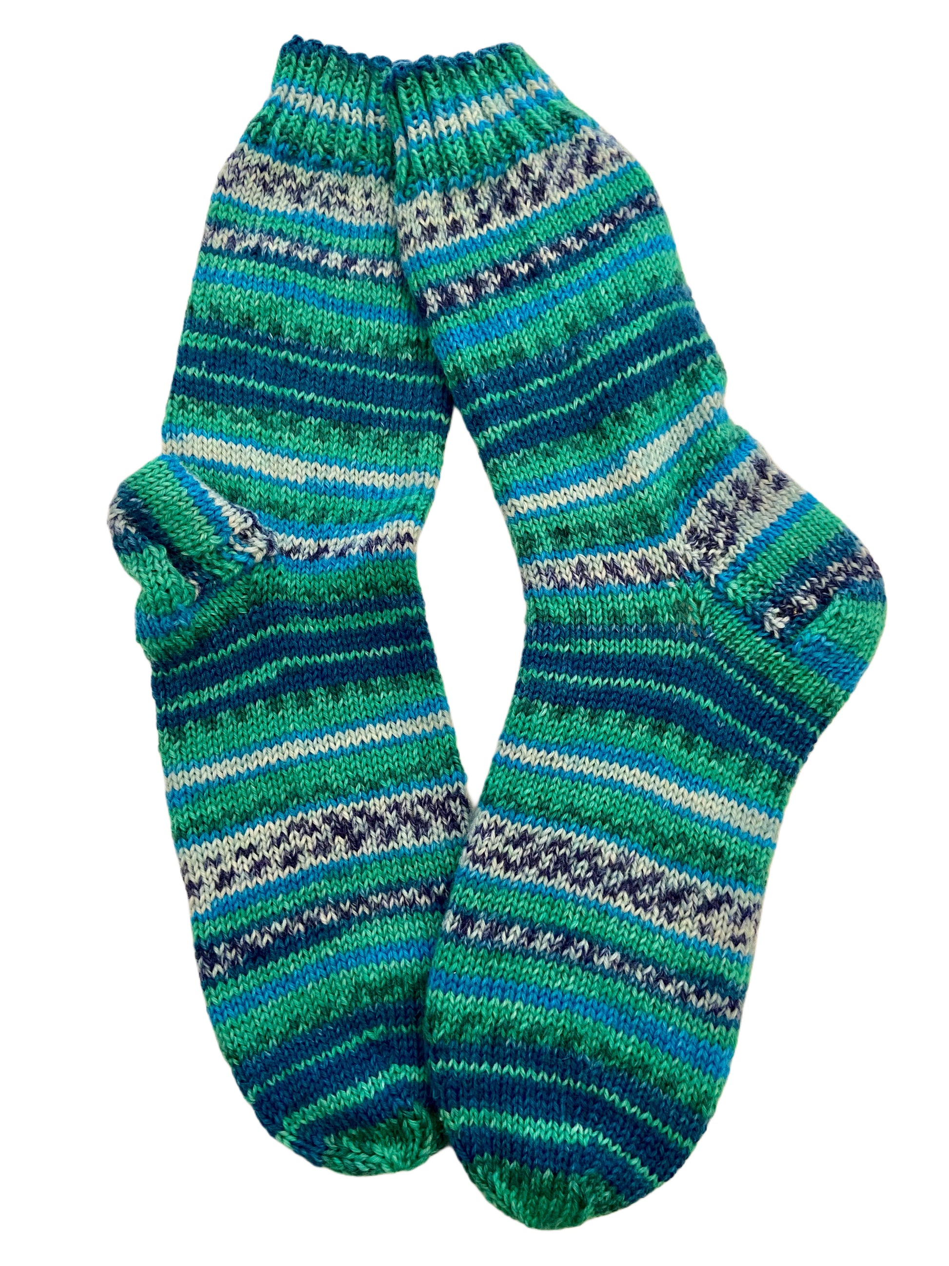 Handgestrickte Socken, Gr. 43/44, 6-fach