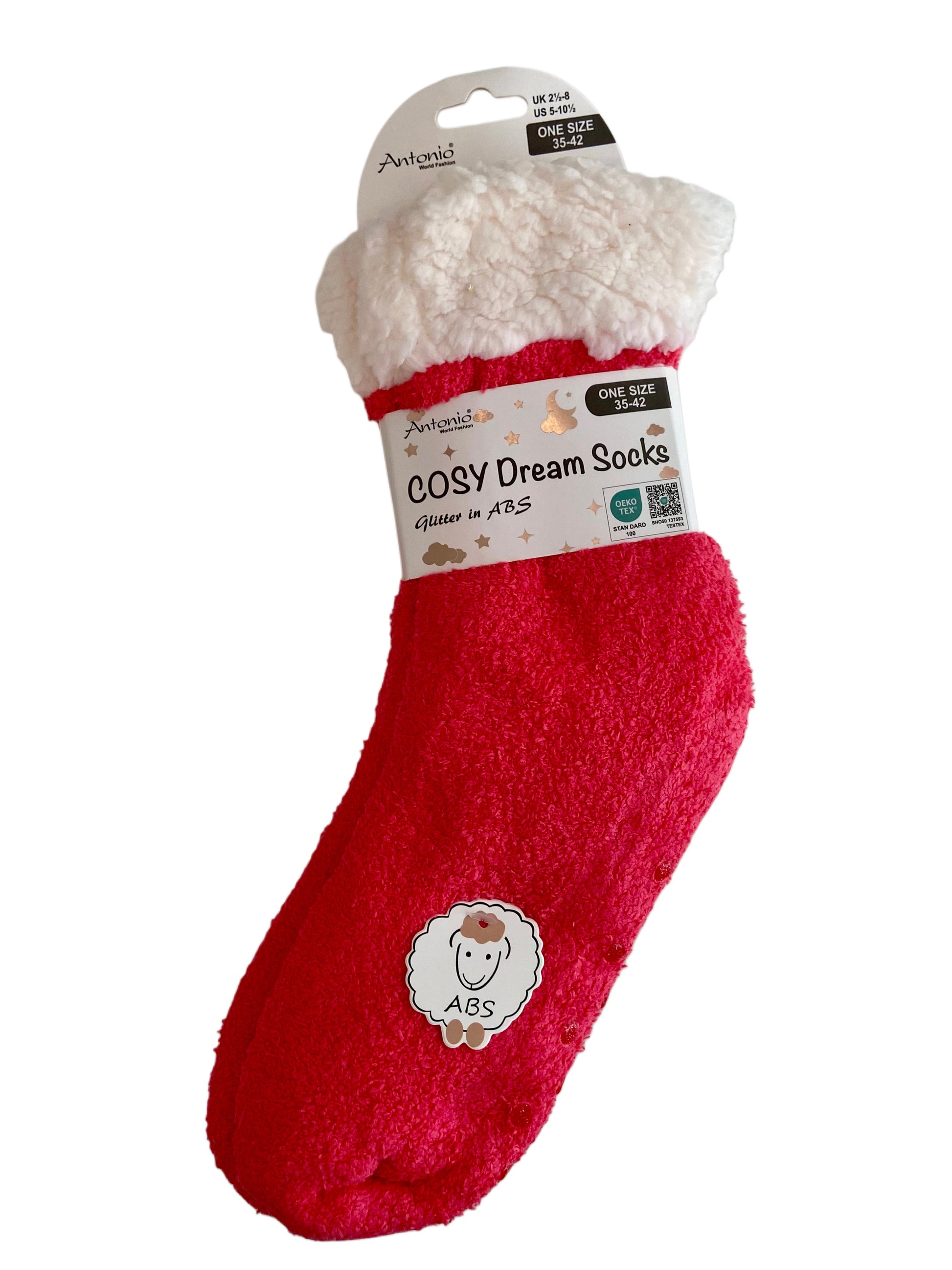 Kuschelsocken Extra-Flauschig mit ABS, ONE SIZE Damen, Glitter im ABS