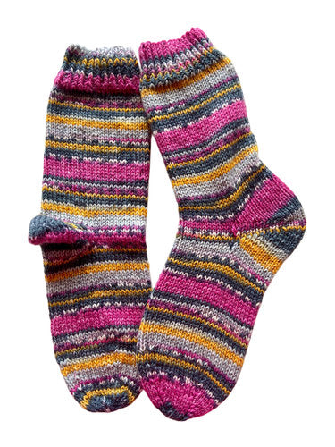 Handgestrickte Socken, Gr. 37/38, 6-fach