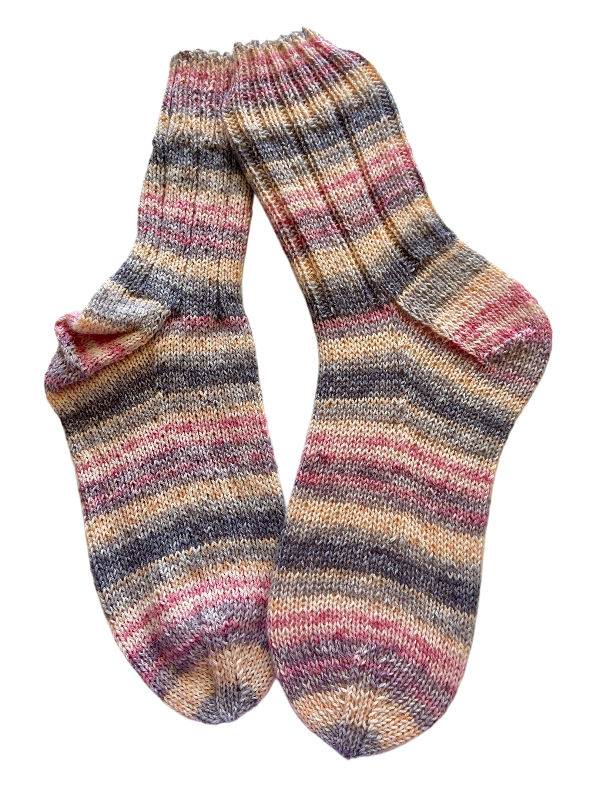 Handgestrickte Socken, Gr. 42/43 , mit Viskose