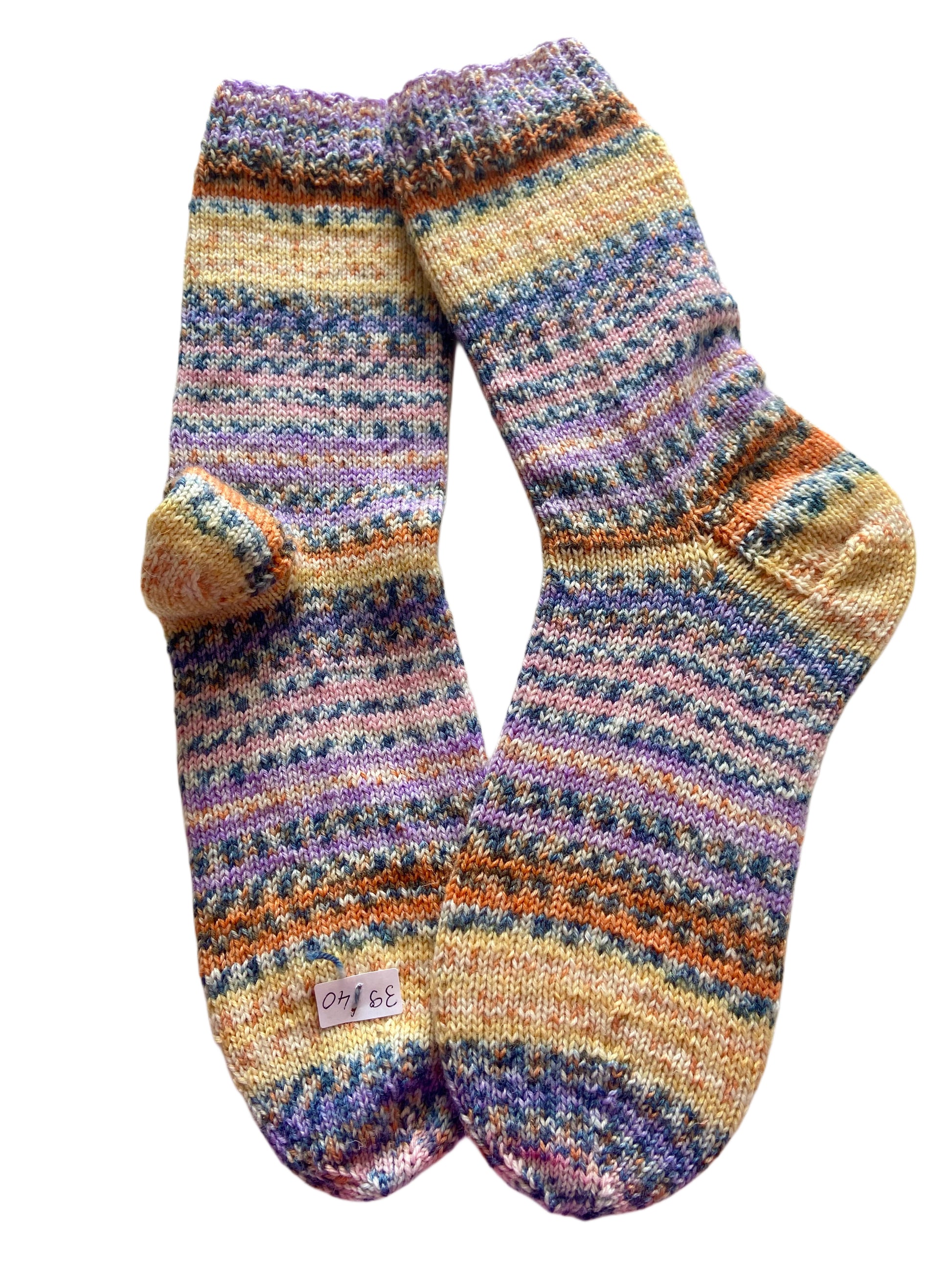 Handgestrickte Socken, Gr. 39/40
