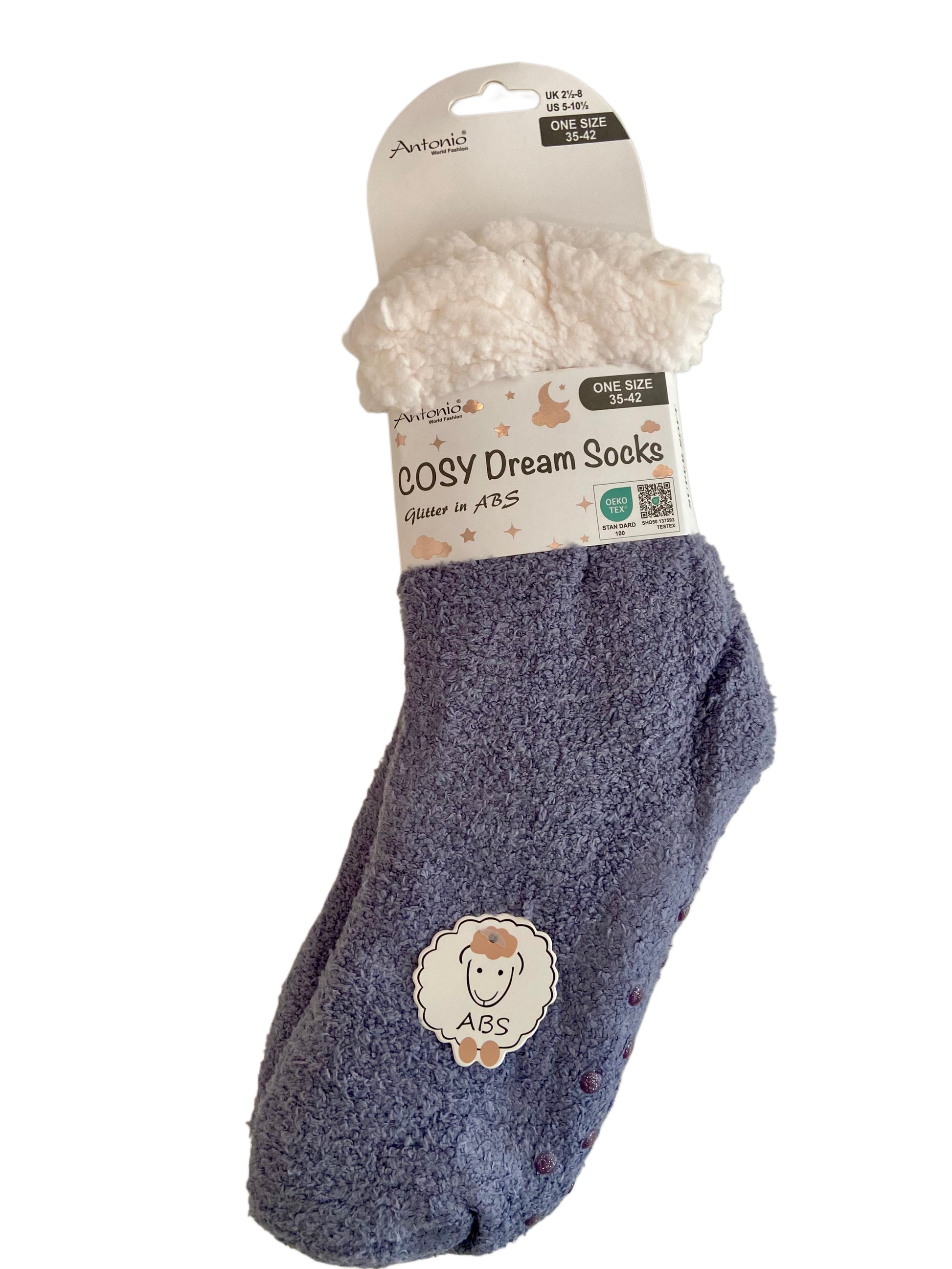 Kuschelsocken Extra-Flauschig mit ABS, ONE SIZE Damen, Glitter im ABS