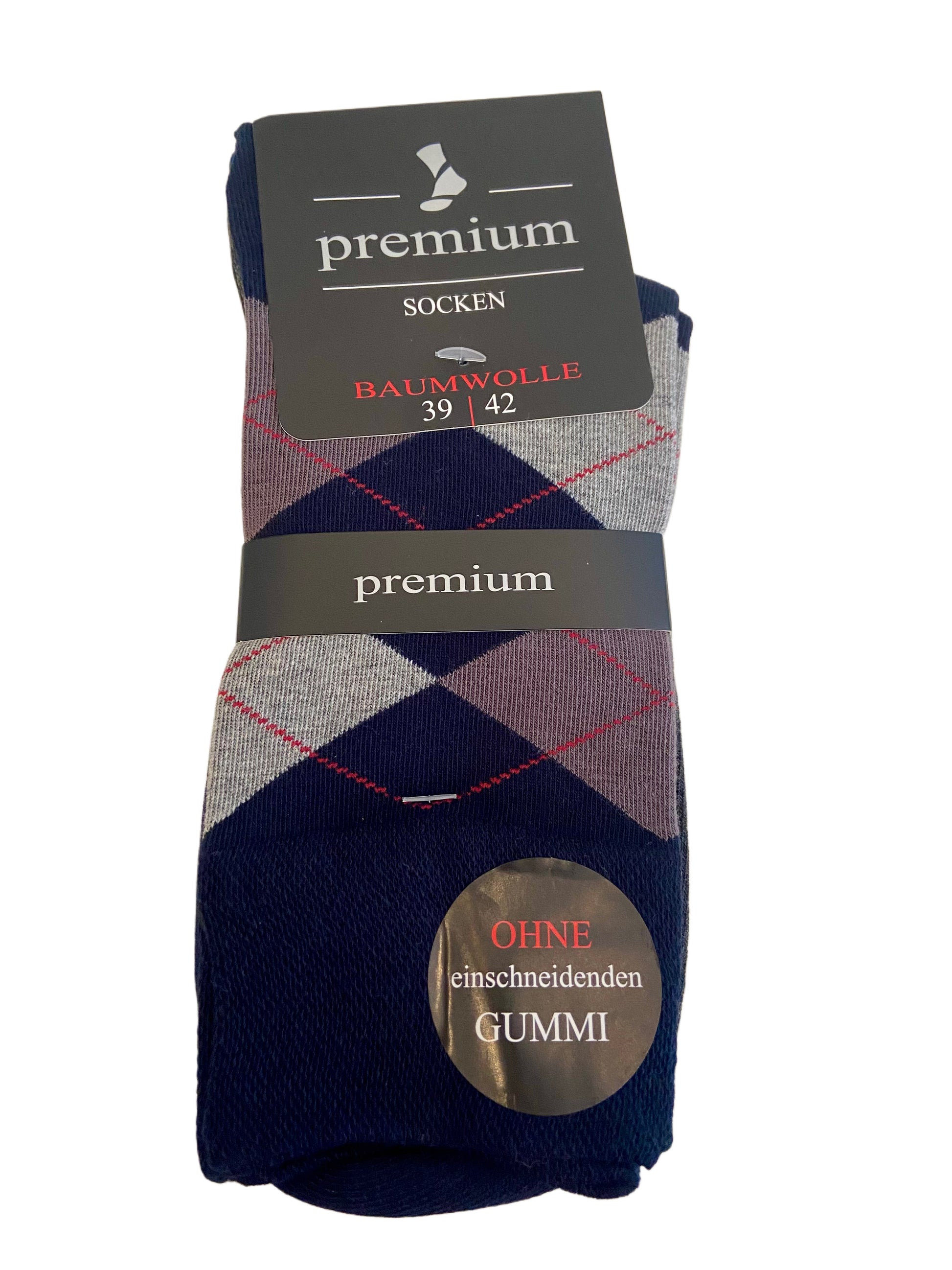 Herrensocken Karo, 3er Pack