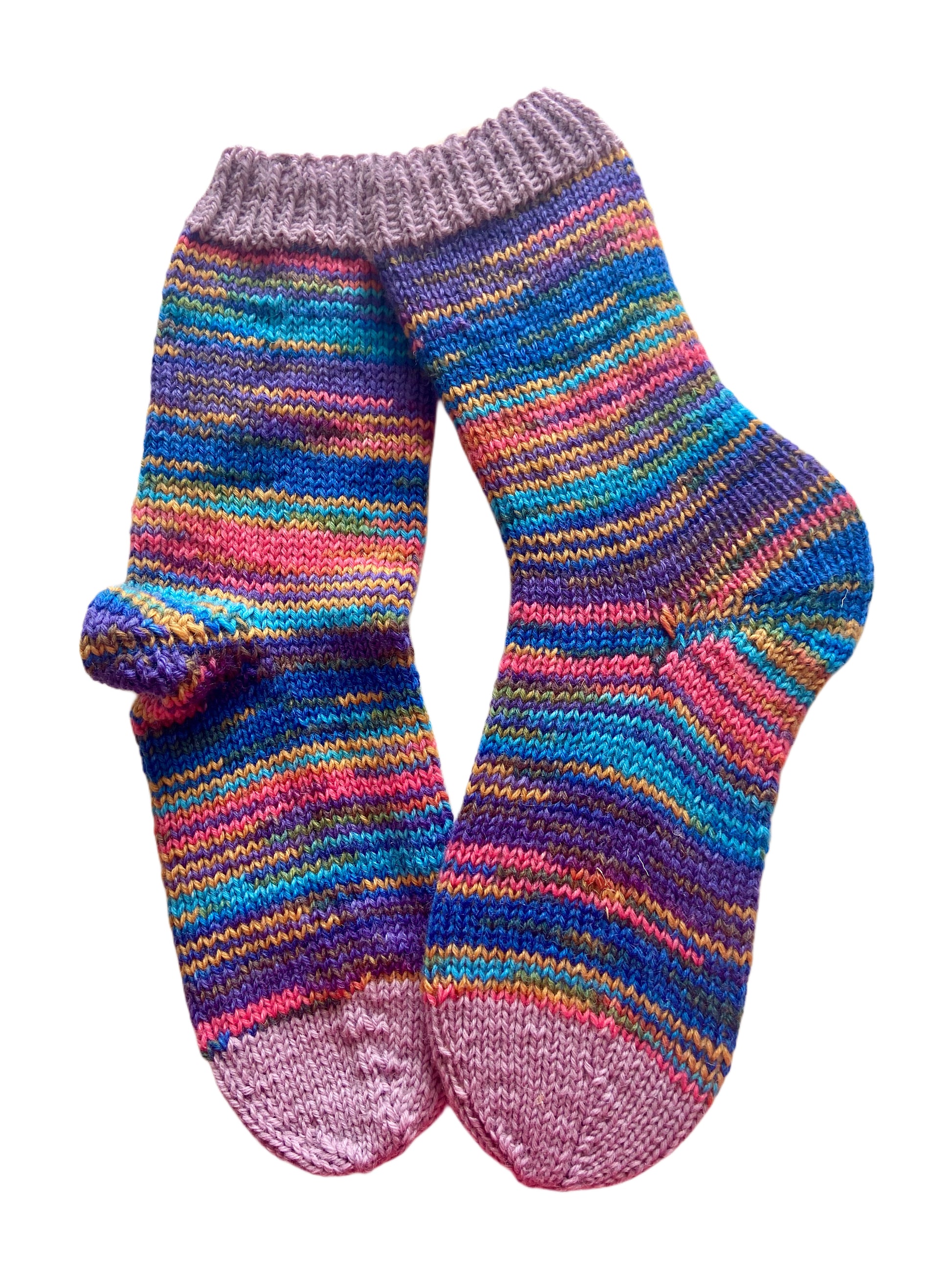 Handgestrickte Socken, Gr. 37/38, 6-fach