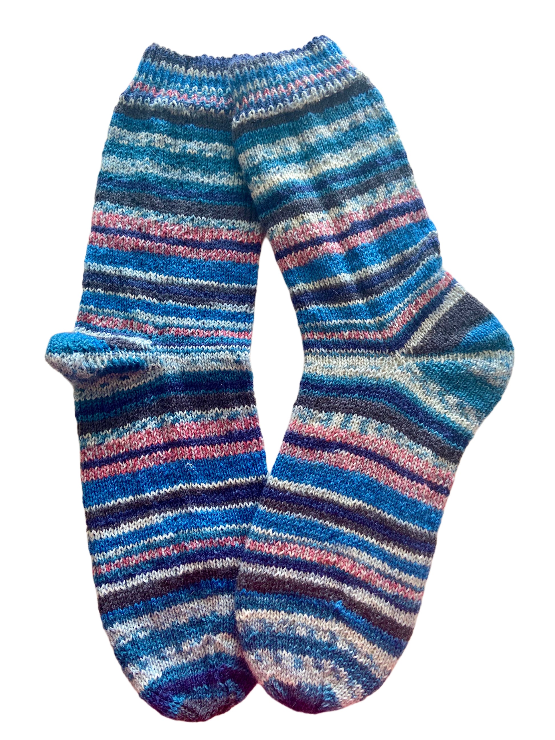 Handgestrickte Socken, Gr. 43/44