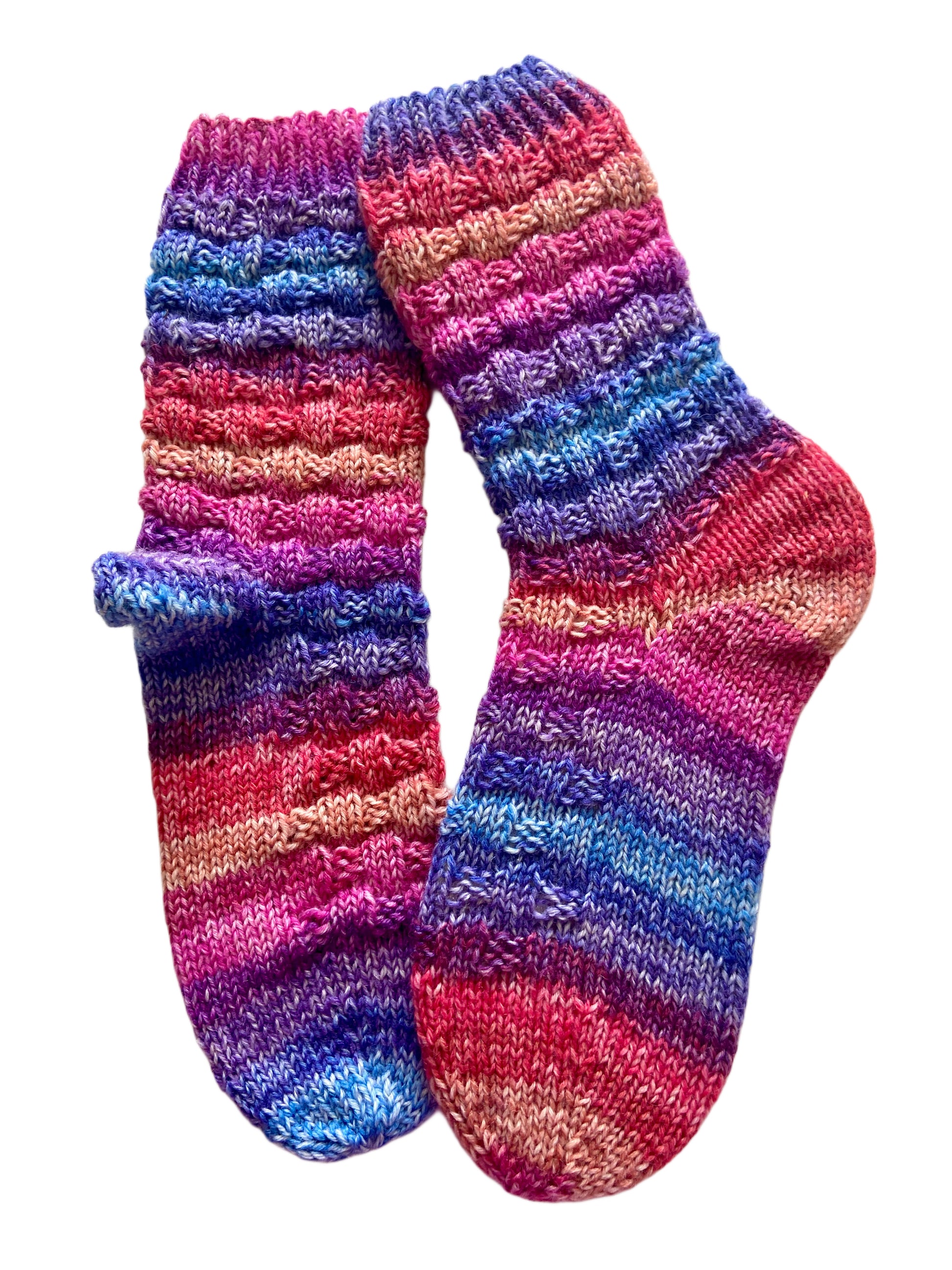 Handgestrickte Socken, Gr. 38/39, 6-fach