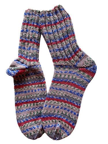 Handgestrickte Socken, Gr. 43/44, 6-fach