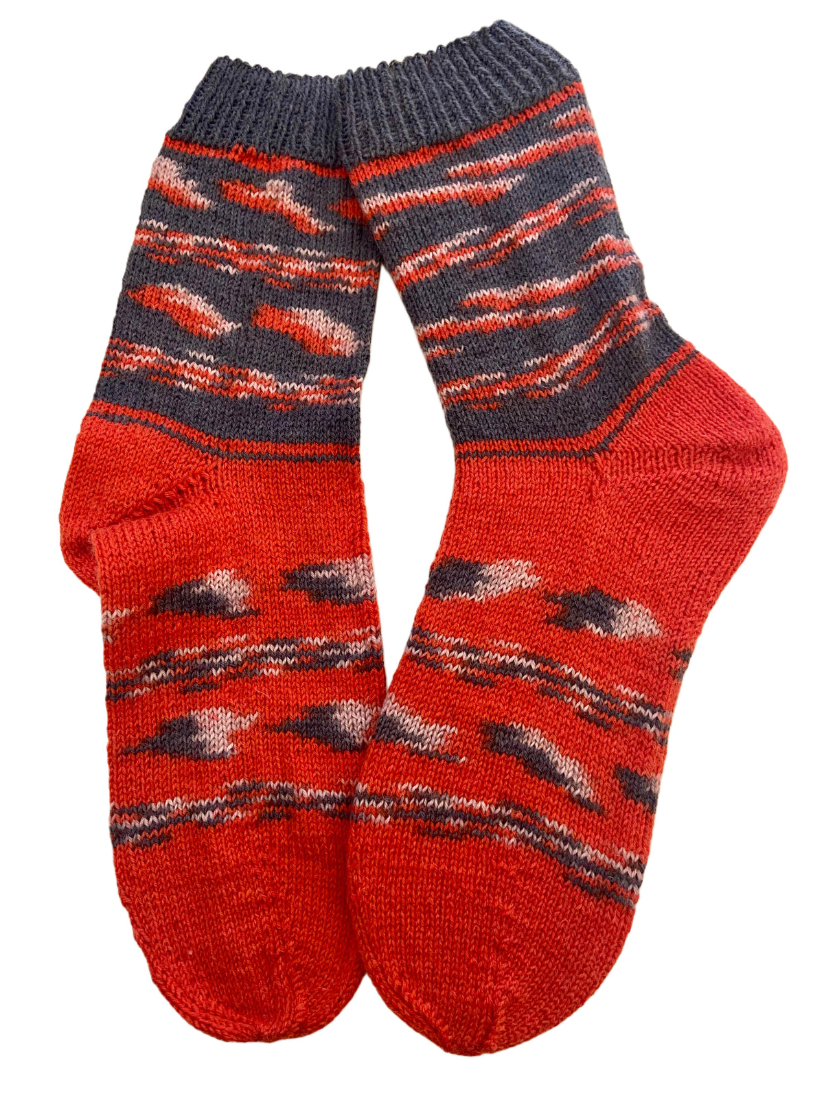 Handgestrickte Socken, Gr. 44/45