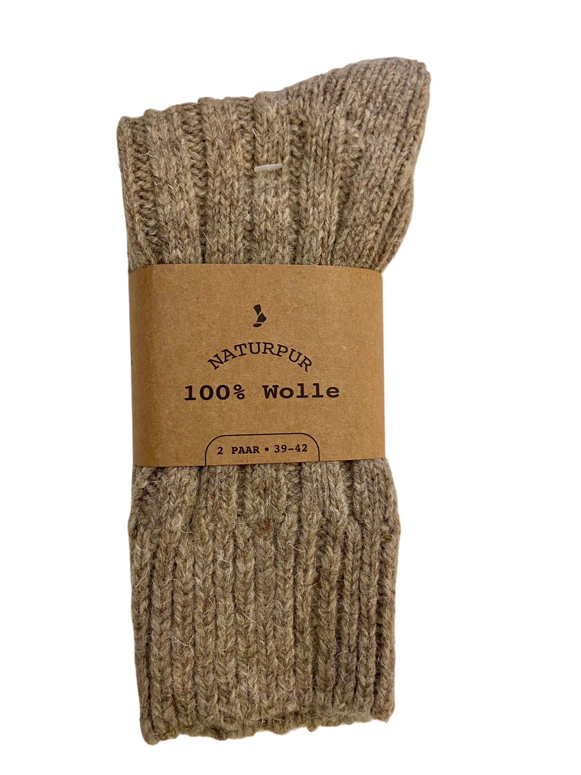 Herrensocke "Natur pur", 100% Wolle, 2er Pack