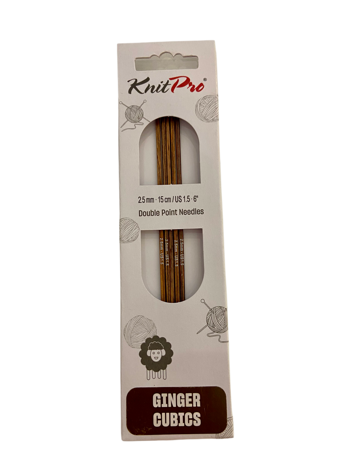 KnitPro Ginger Cubics, Nadelspiel, 15 cm, 2,5