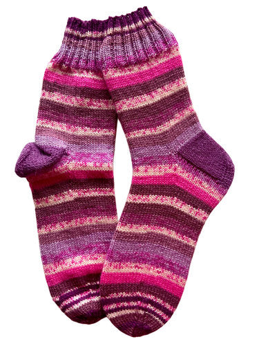 Handgestrickte Socken, Gr. 43/44, 6-fach