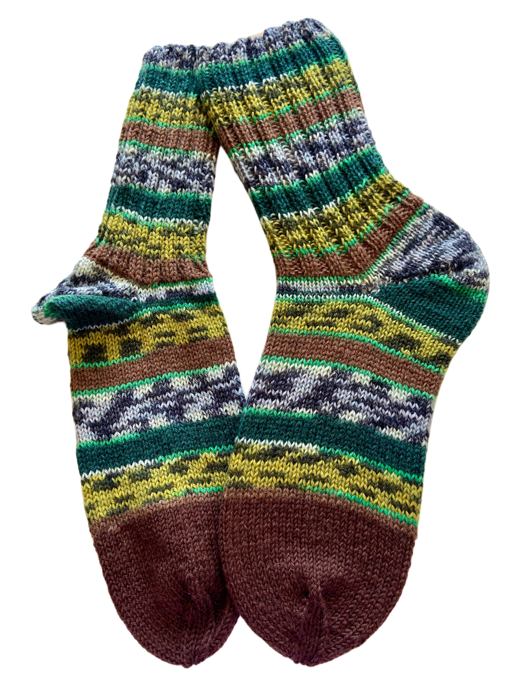 Handgestrickte Socken, Gr. 46/47, 6-fach