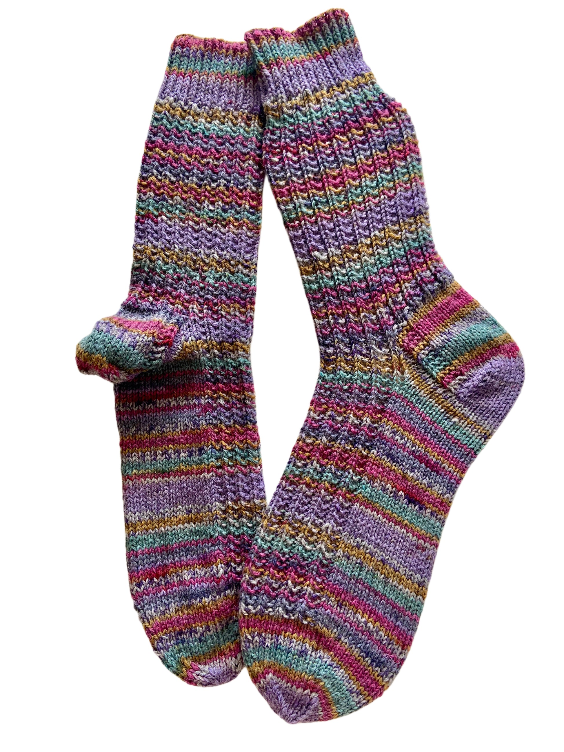 Handgestrickte Socken, Gr. 45/46, 6-fach