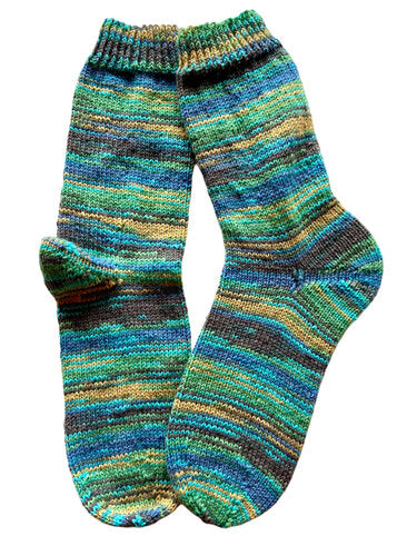 Handgestrickte Socken, Gr. 46/47, 6-fach