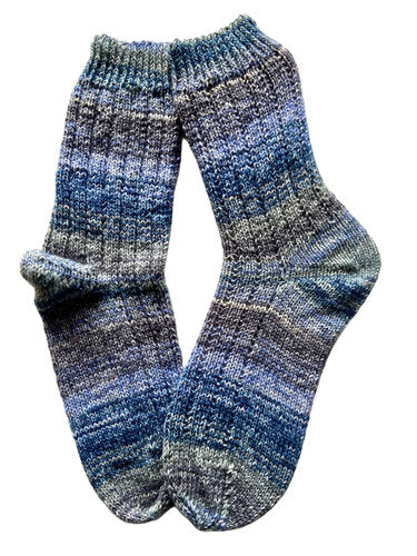 Handgestrickte Socken, Gr. 44/45, 6-fach