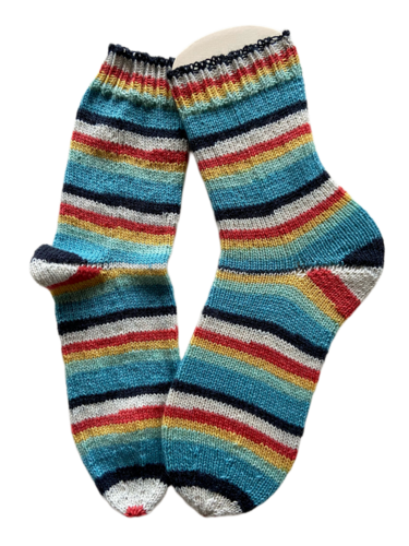 Handgestrickte Socken, Gr. 39/40