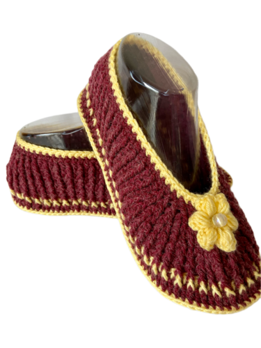 Hausschuhe, Puschen, Sofaschuhe, Bettschuhe, Handarbeit, Gr. 38/39