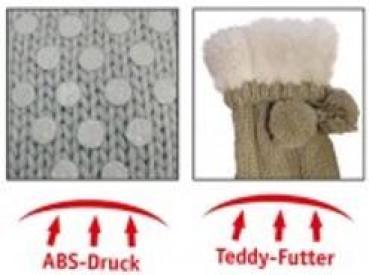 SALE! Dicke, warme Haussocken mit ABS und Teddy-Futter, one-size, braun, extra-flauschig