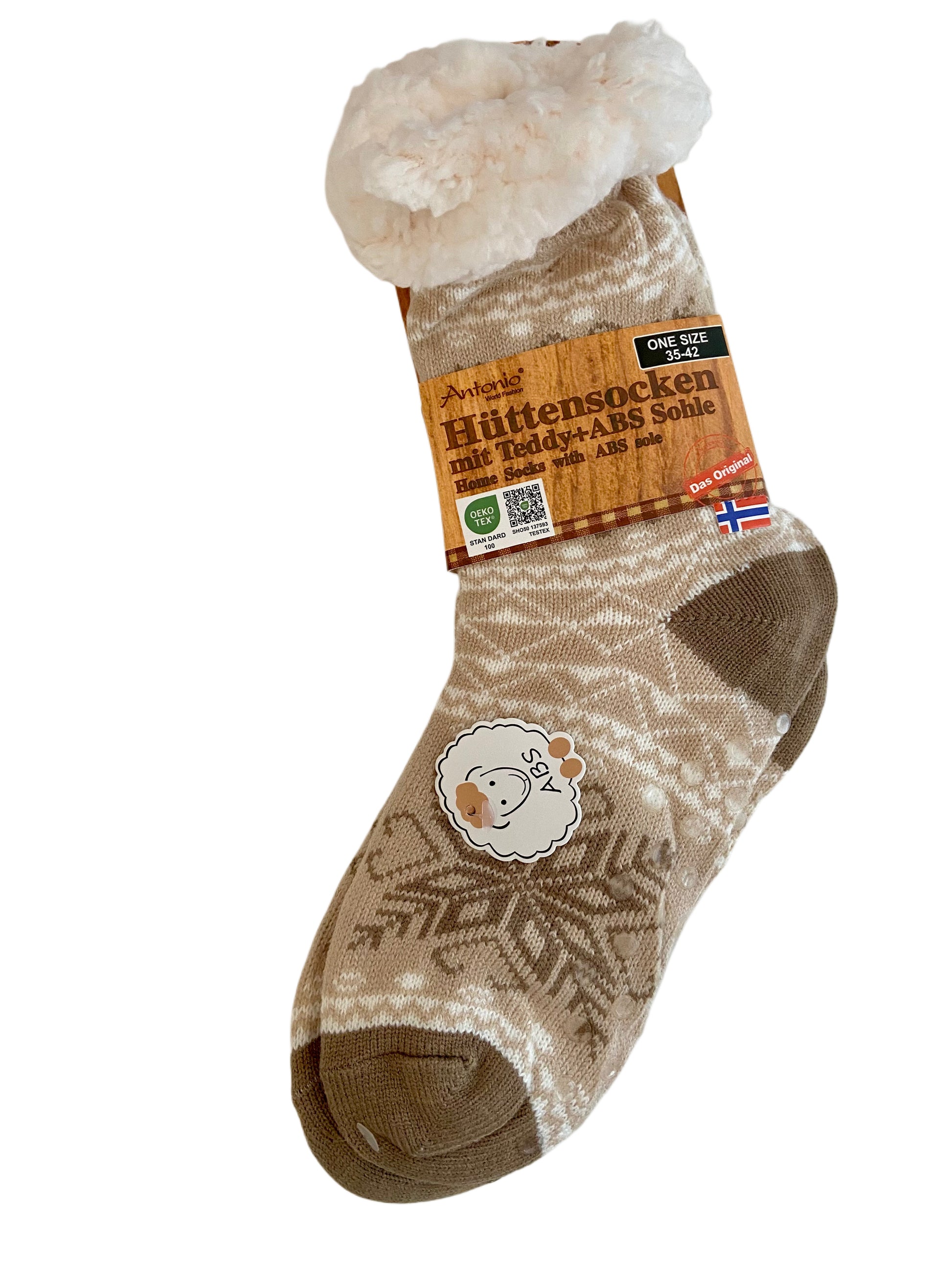 Hüttensocken Extra-Flauschig mit ABS, ONE SIZE Damen