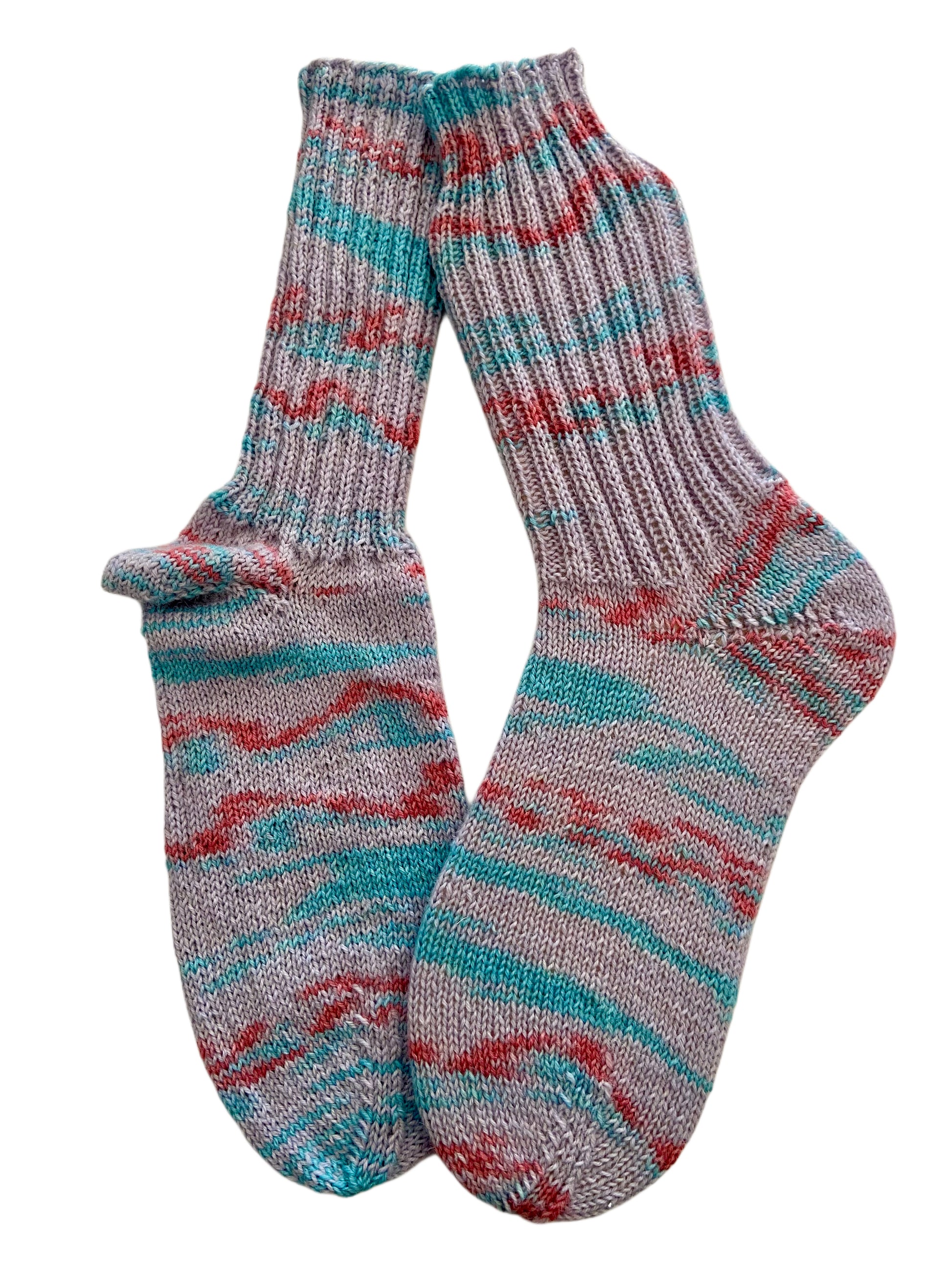 Handgestrickte Socken, Gr. 41/42
