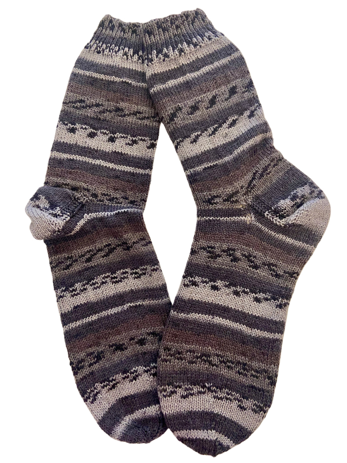 Handgestrickte Socken, Gr. 45/46