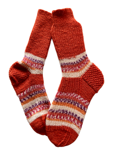 Handgestrickte Socken, Gr. 41/42