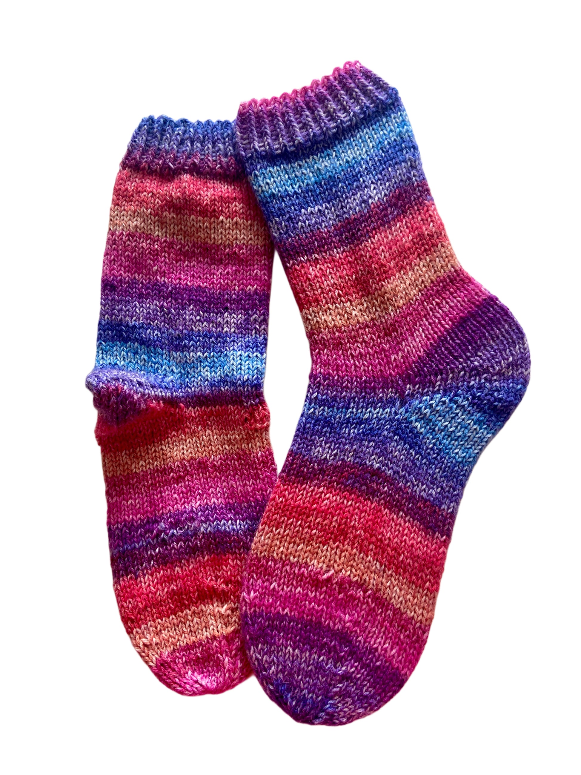 Handgestrickte Socken, Gr. 37/38, 6-fach