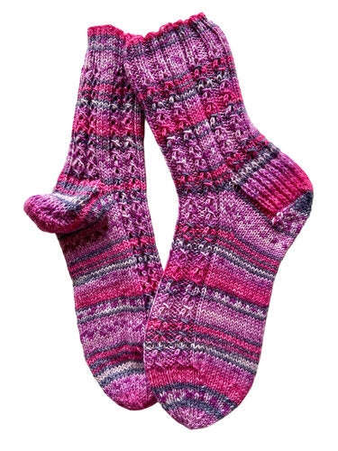 Handgestrickte Socken, Gr. 39/40