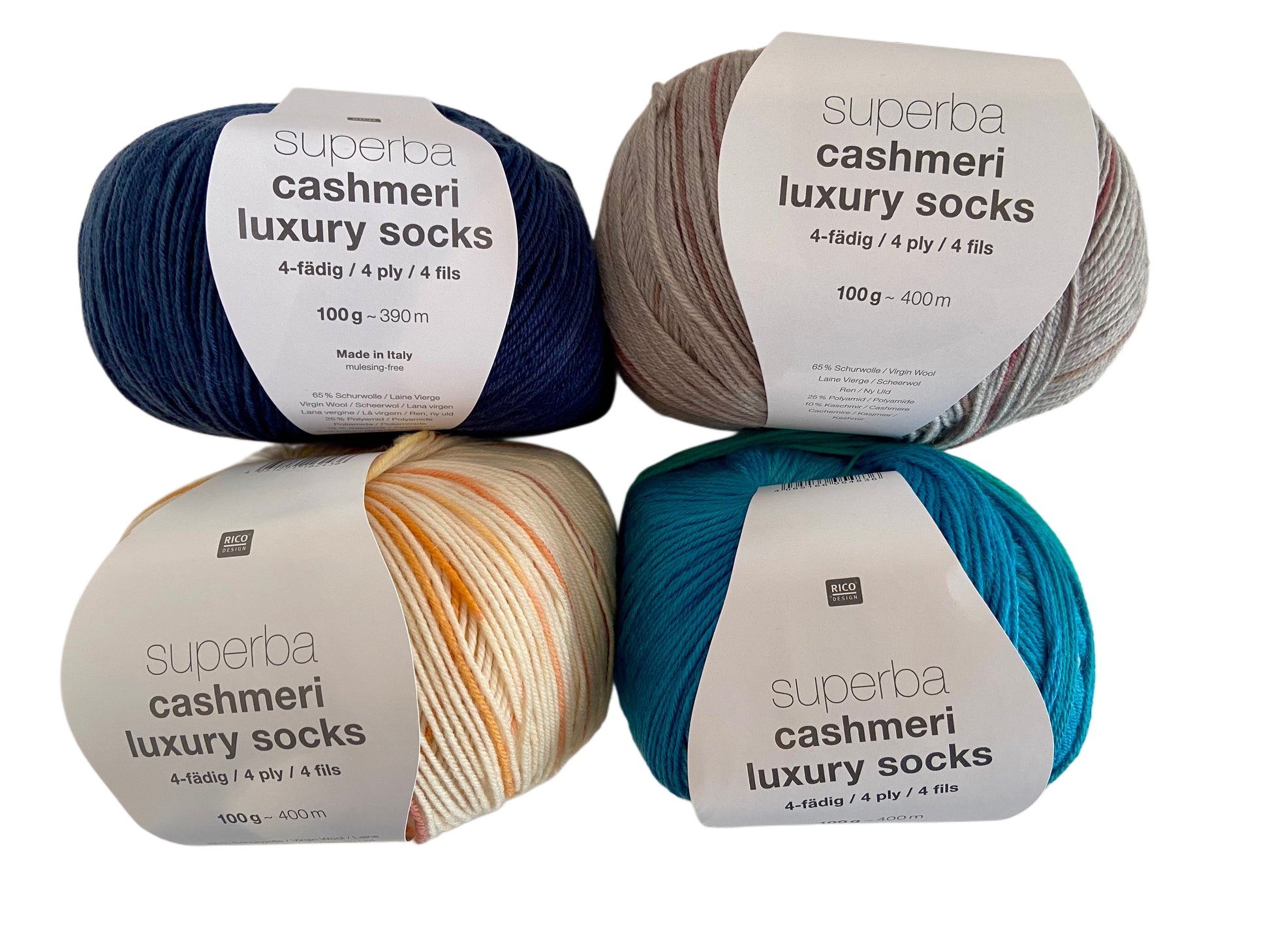 RICO DESIGN, , Superba Cashmeri Luxury Socks, 4-fach, (15,50€ / 100g)