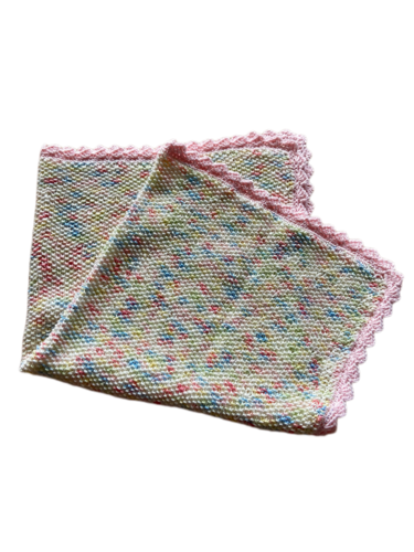 Babydecke, gestrickt, 100% Baumwolle, HANDARBEIT