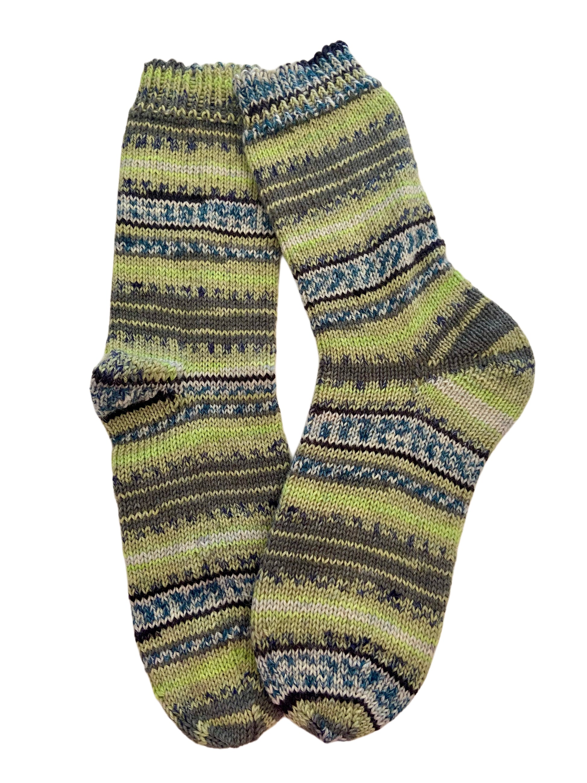 Handgestrickte Socken, Gr. 46/47, 6-fach