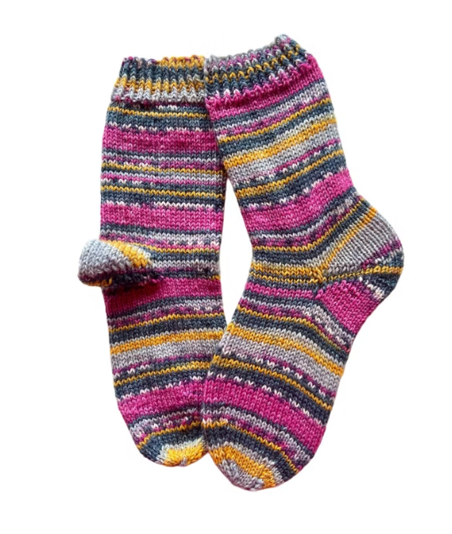 Handgestrickte Socken, Gr. 36/37, 6-fach