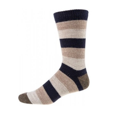 Wollsocken mit Alpaka, gestreift