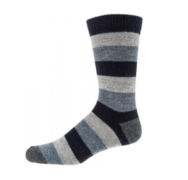 Wollsocken mit Alpaka, gestreift