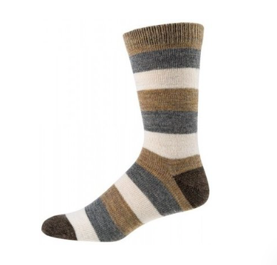 Wollsocken mit Alpaka, gestreift